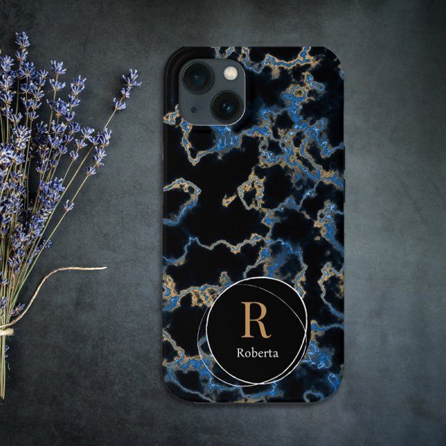 Moderner Individuelle Name aus schwarzem Marmor Mo Case-Mate iPhone Hülle (Von Creator hochgeladen)