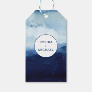 Moderner Individuelle Name Blau Geschenkanhänger