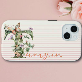 Moderner Individuelle Name Blumenschmetterling Ers Case-Mate iPhone Hülle