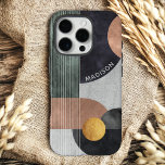 Moderner Individuelle Name für Abstrakte geometris iPhone 16 Pro Hülle<br><div class="desc">Moderne Abstrakt Geometric Marble Individuelle Name iPhone 16 Pro Hüllen mit geometrischen Formen in Schwarz,  Rose Gold und Gold auf grauem Marmorhintergrund mit Streifen und Ihrem personalisierten Namen in modernen weißen Schriften. Personalisieren Sie diese,  indem Sie den Text in dem dafür vorgesehenen Textfeld bearbeiten. Entworfen von ©Evco Studio www.zazzle.com/store/evcostudio</div>