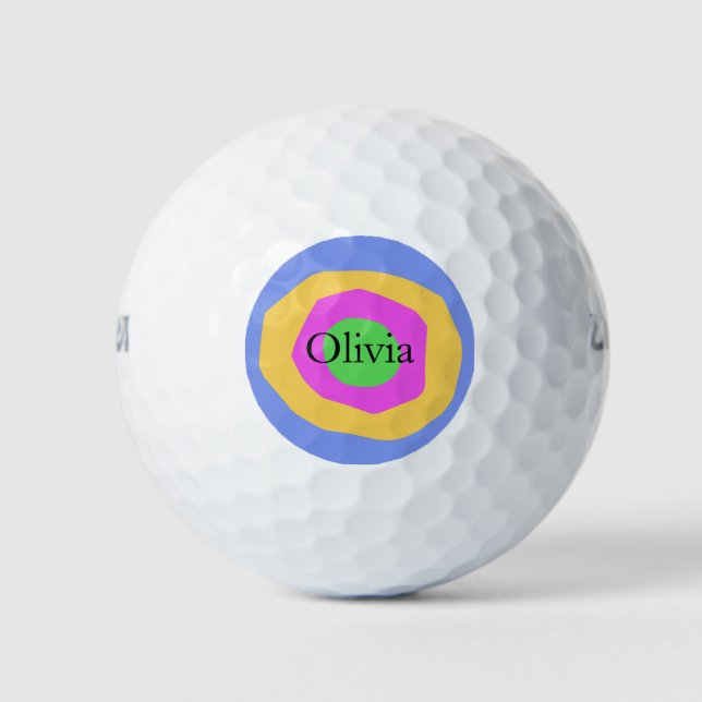 Moderner Individuelle Name für dynamisches Design Golfball (Vorderseite)
