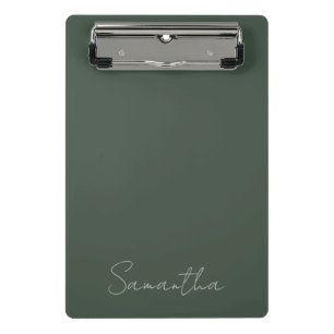 Moderner Individuelle Name Green Blue Mini Klemmbrett