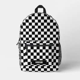 Moderner Individuelle Name in Schwarz/Weiß Bedruckter Rucksack