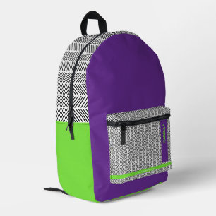 Moderner Individuelle Name Lila grün   Personalisi Bedruckter Rucksack