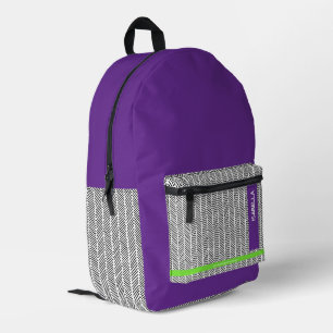 Moderner Individuelle Name Lila Personalisiert Bedruckter Rucksack
