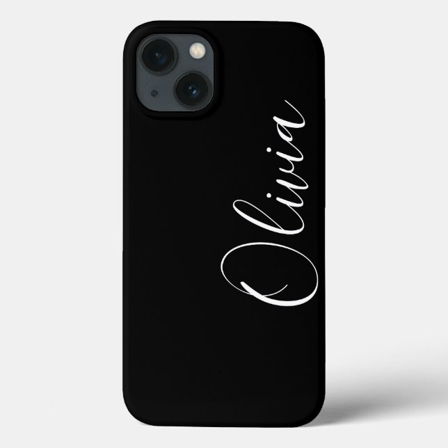 Moderner individuelle Name monogram, schwarz Case-Mate iPhone Hülle (Rückseite)