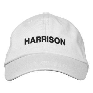 Moderner Individuelle Name Schwarz-weiß Bestickte Baseballkappe