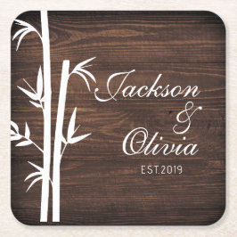 Moderner Individuelle Name und Datum Rechteckiger Pappuntersetzer