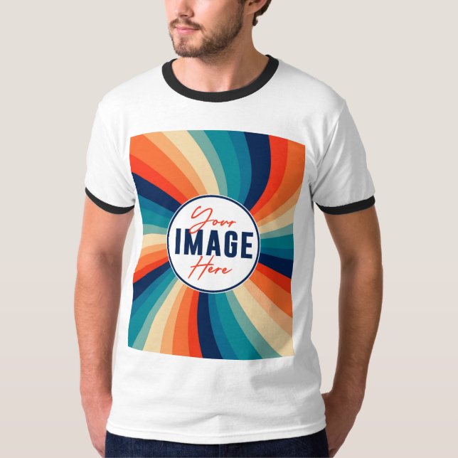 Moderner, individueller Foto Basic Ringer T - Shir T-Shirt (Vorderseite)