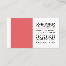 Moderner Innenarchitekt Zickzack Muster Visitenkarte