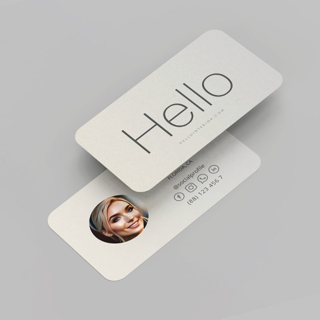 Moderner Innendesigner Berufliches Silber-Foto Visitenkarte (Modern Interior Designer Silver Professional Business Card
)