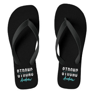Moderner inspirierender Triathlete Schwarz-weißer  Flip Flops
