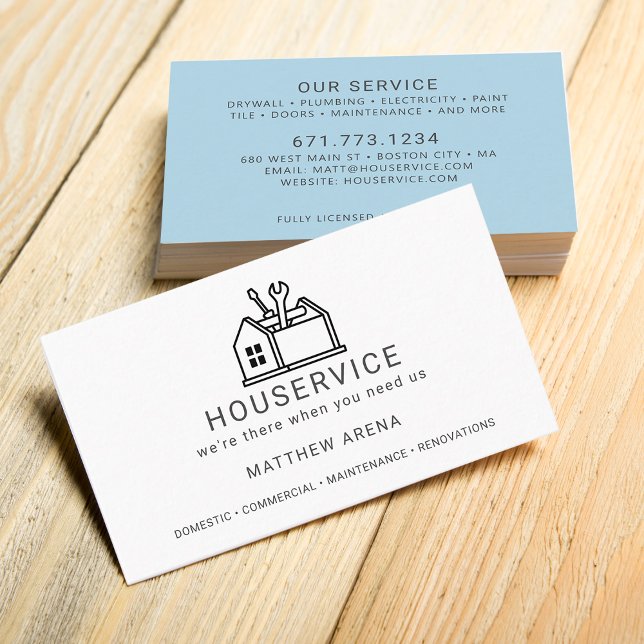 Moderner Instandhaltungsdienst für AN Visitenkarte (Modern Contractor Maintenance Service Business Card)