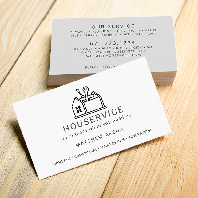 Moderner Instandhaltungsdienst für AN Visitenkarte (Modern Contractor Maintenance Service Business Card)