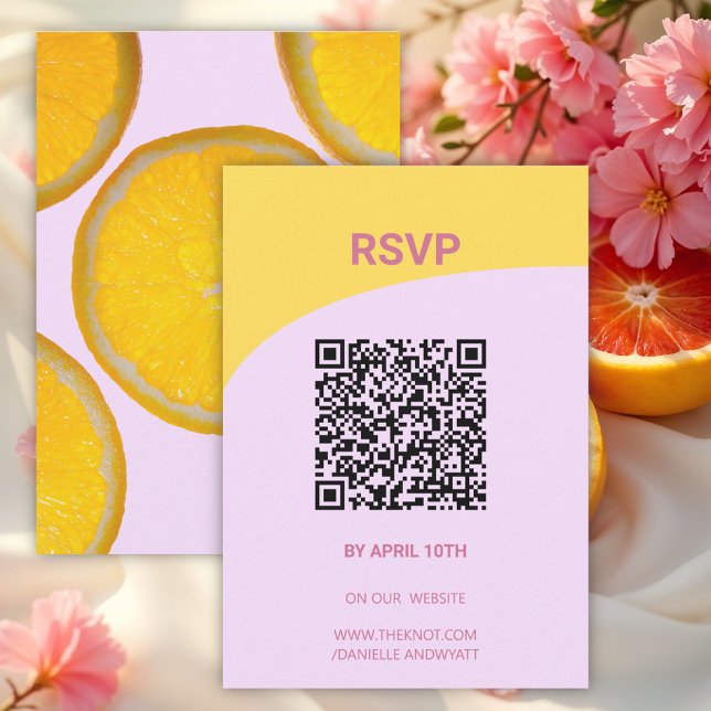 Moderner italienischer Sommer-Hochzeit RSVP QR-Cod Karte (Von Creator hochgeladen)