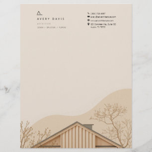 Moderner Japandi-Architekt Briefbogen