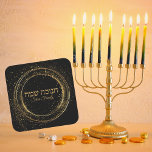 Moderner jüdischer Urlaub in Schwarz und Gold Hanu Quadratischer Aufkleber<br><div class="desc">Moderne schwarz-goldene jüdische Feiertage Hanukkah Stickers</div>
