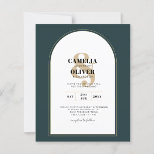 Moderner JUNIPER Green Gold Wedding INVITE QR Code