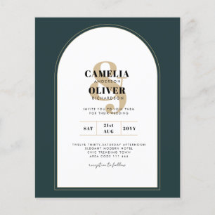 Moderner JUNIPER Green Gold Wedding INVITE QR Code Flyer