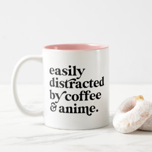 Moderner Kaffee- & Anime-Liebhaber Personalisiert Zweifarbige Tasse