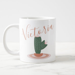 Moderner Kaktus Stacheliger Name Jumbo-Tasse