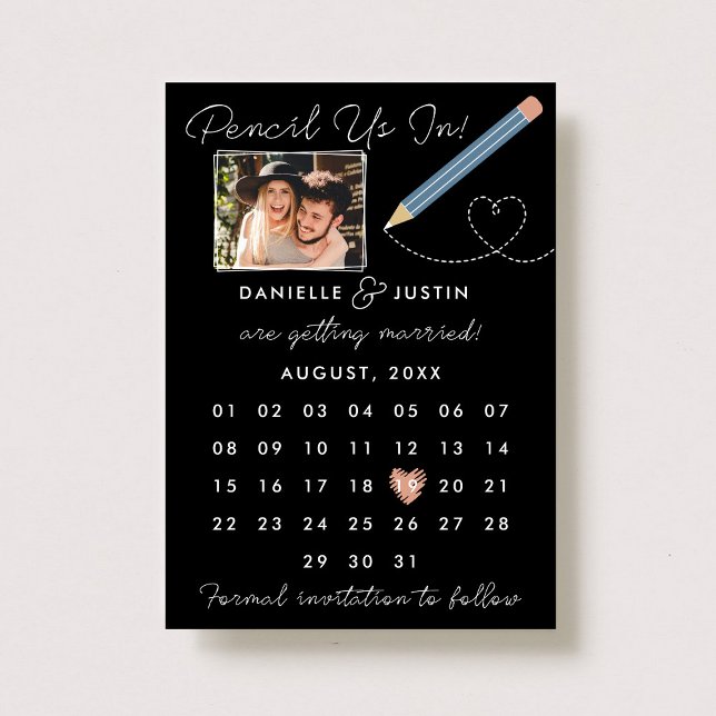 Moderner Kalender "Bleistift in" Save The Date (Von Creator hochgeladen)