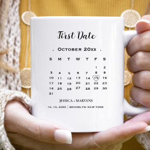 Moderner Kalender ohne Foto Hochzeit Erstes Datum Kaffeetasse
