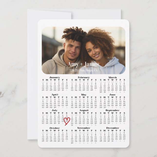 Moderner Kalender Save the Date 2025 (Vorderseite)