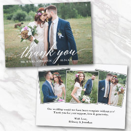 Moderner Kalligrafie-Brauereiraum 4 Fotos Hochzeit Dankeskarte