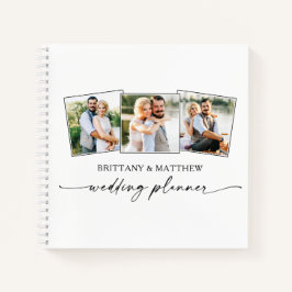Moderner Kalligrafie-Foto-Hochzeitsplaner 3 Notizbuch