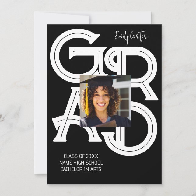 Moderner kalligrafischer Abschluss Einladung (Vorderseite)