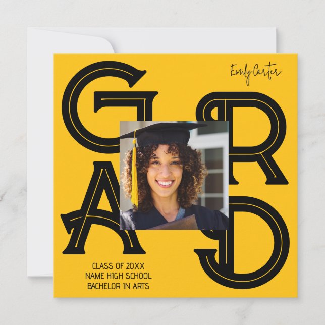 Moderner kalligrafischer Abschluss Einladung (Vorderseite)