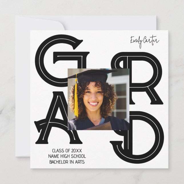 Moderner kalligrafischer Abschluss Einladung (Vorderseite)