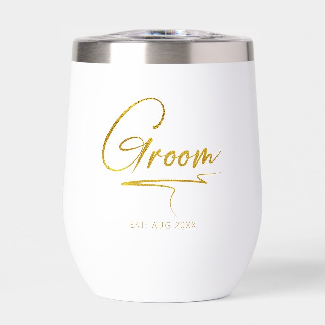 Moderner kalligrafischer Groom Gold-ID1025 (Vorderseite)
