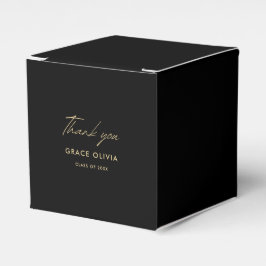 Moderner kalligrafischer Schwarz-Gold-Abschluss Geschenkschachtel