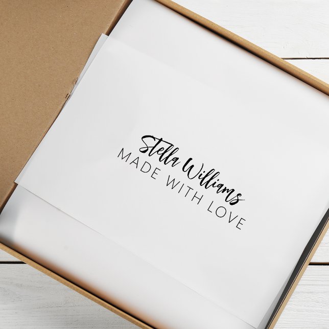 Moderner kalligraphischer Name aus Liebe Gummistempel (Modern Calligraphy Name Made With Love Rubber Stamp)