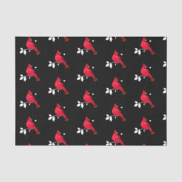 Moderner Kardinal Bird Red Schwarz-weiß Holiday Seidenpapier