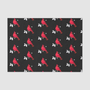 Moderner Kardinal Bird Red Schwarz-weiß Holiday Seidenpapier