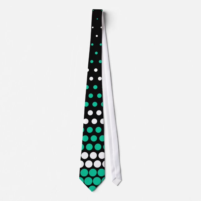 Moderner karibischer Grün- und Weißpolka-Dot Krawatte (Vorderseite)