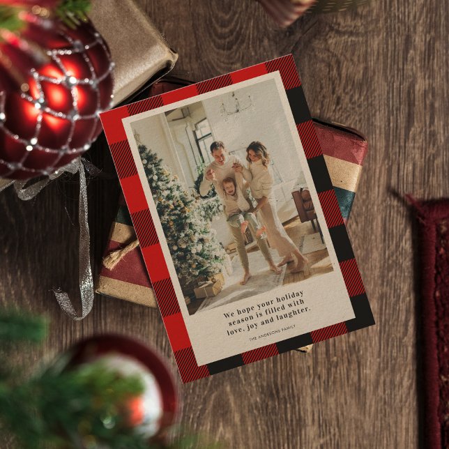 Moderner Karierter Happy Holiday | FOTO (Von Creator hochgeladen)