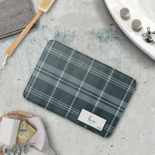 Moderner Karierter Sturm Grau Bath Mat Badematte