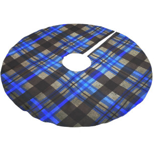 Moderner Karierter Tartan Weihnachtsbaum Dekoriere Polyester Weihnachtsbaumdecke