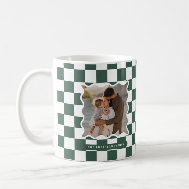 Moderner Karo mit glattem Rand - minimales Foto We Kaffeetasse (Links)