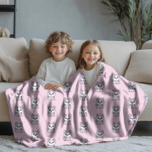 Moderner Kawaii Husky-Welpen-Rosa-Muster