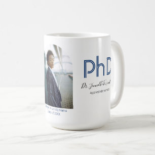 Moderner Keepake Blue Foto PhD-Abschluss Kaffeetasse