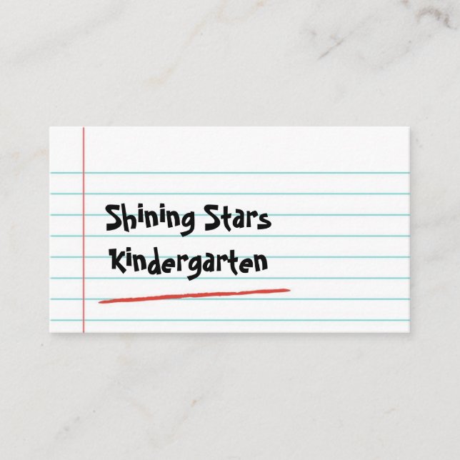 Moderner Kindergartenlehrer-Visitenkarte Visitenkarte (Vorderseite)
