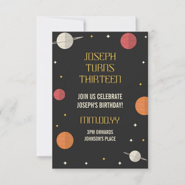 Moderner Kindergeburtstag Einladung (Vorderseite)