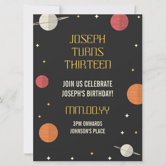 Moderner Kindergeburtstag Einladung (Vorderseite)