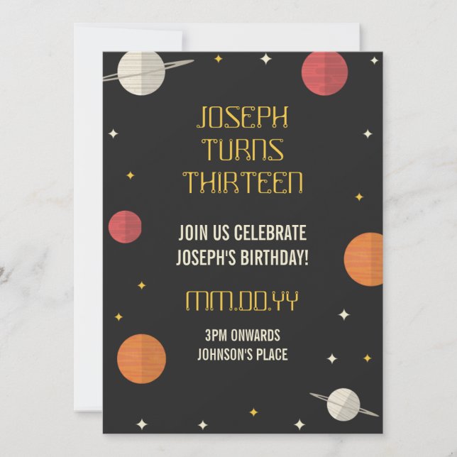 Moderner Kindergeburtstag Einladung (Vorderseite)