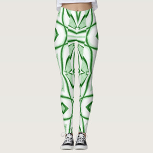 Moderner Klassiker in Weiß-Grün "Ratti_Creative_Ar Leggings